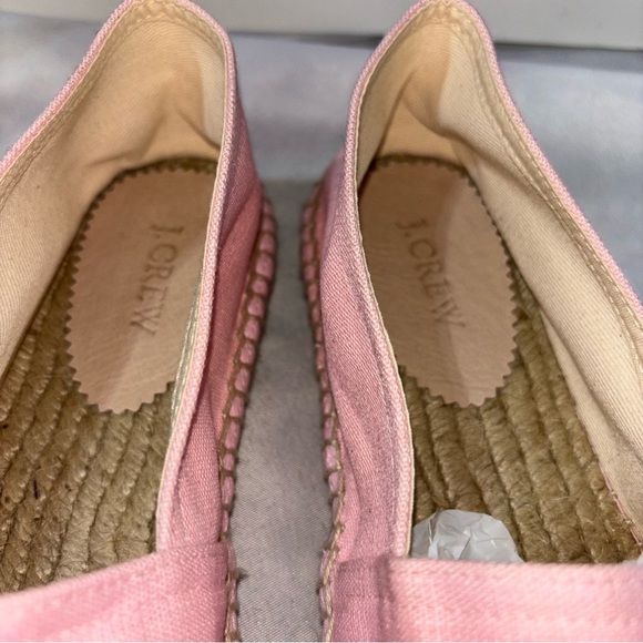 J. Crew Made-in-Spain Espadrille Flats in Linen Size 8.5 Pink - Picture 2 of 10